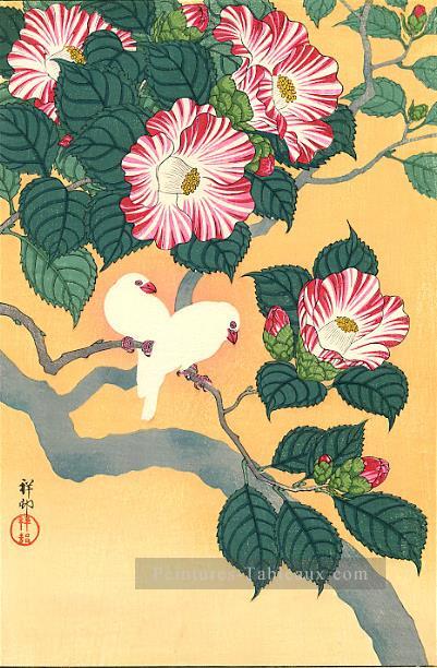 camélia et oiseaux de riz 1929 Ohara KOSON japonais Peintures à l'huile